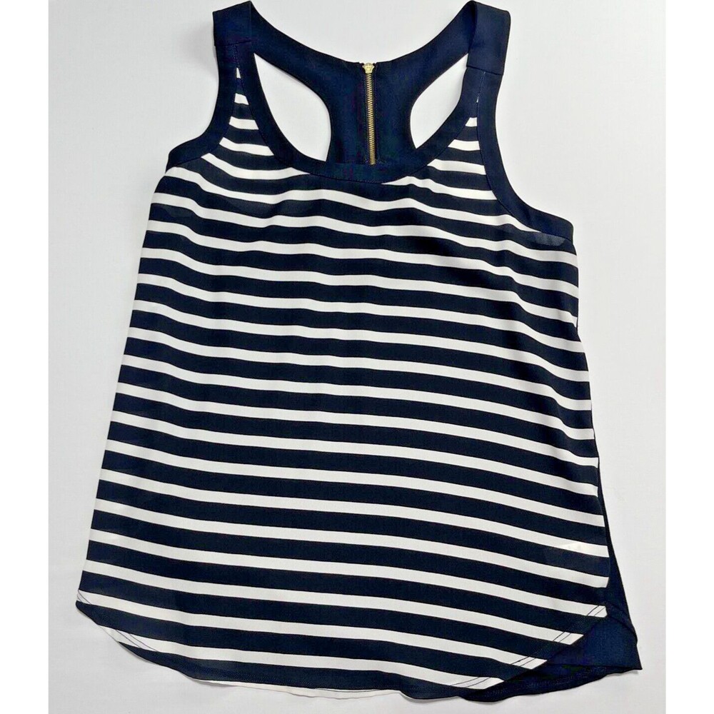 Express Womens Tank Top Size Small Blouse Shirt Flowy Black White Stripe